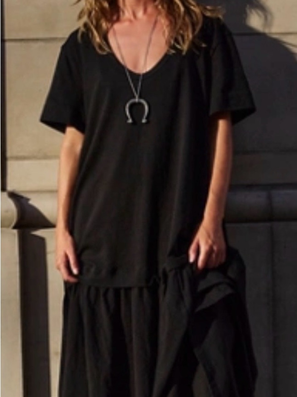 Free-est by Free People Black Herron Drop-Waist Maxi Dress